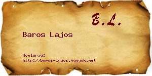 Baros Lajos névjegykártya