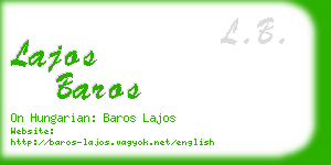 lajos baros business card